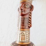 Inca craft vessel from Peru by Antonio Olave (1928-2016) hand painted