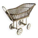 Antique toy, wicker doll cradle