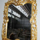 Miroir bois de hêtre massif sculpté a la main doré, 140x100 cm