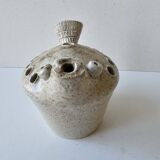 Zoomorphic flower pick in cream-colored glazed stoneware - les argonautes