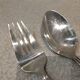 Silver-plated metal stew fork and spoon by silversmith Ercuis Valencay