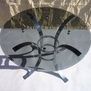 Table de salle à manger  verre et chrome