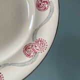 Series of 12 flat plates 1900 Terre de Fer in Longwy earthenware