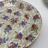 Set of 8 Limoges porcelain coffee cups from France with floral and gold pattern