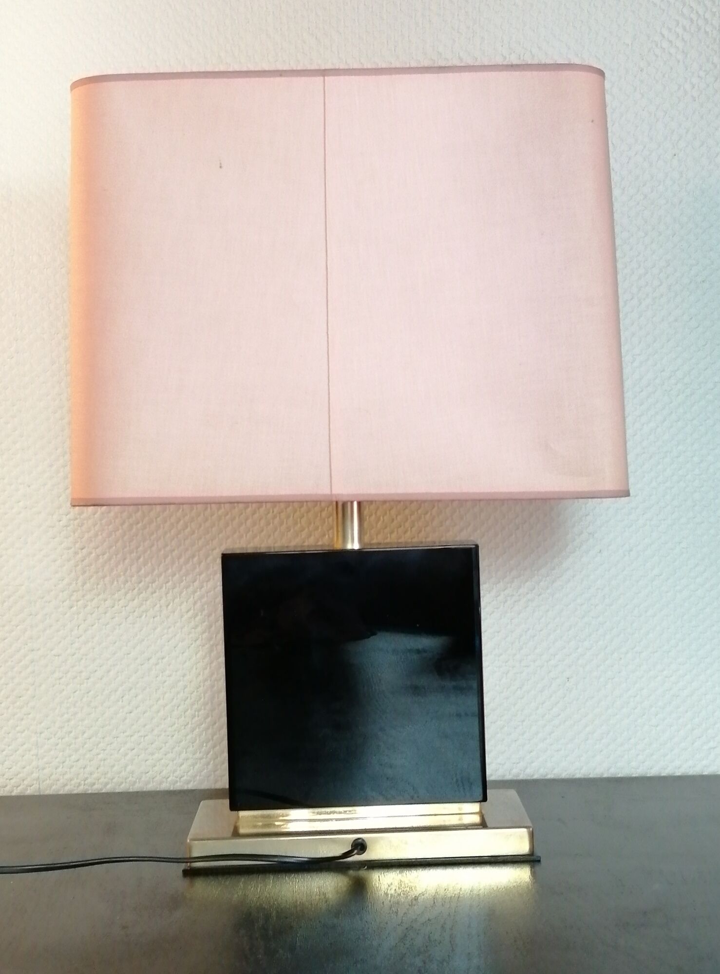 Table lamp, in lacquered wood and brass by Jean Claude Mahey 1970
