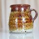 Ancient ceramic cream pot, pyrite stoneware, glazed from La Borne, France.