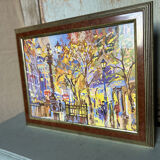 Vintage painting of Paris's grand avenues.