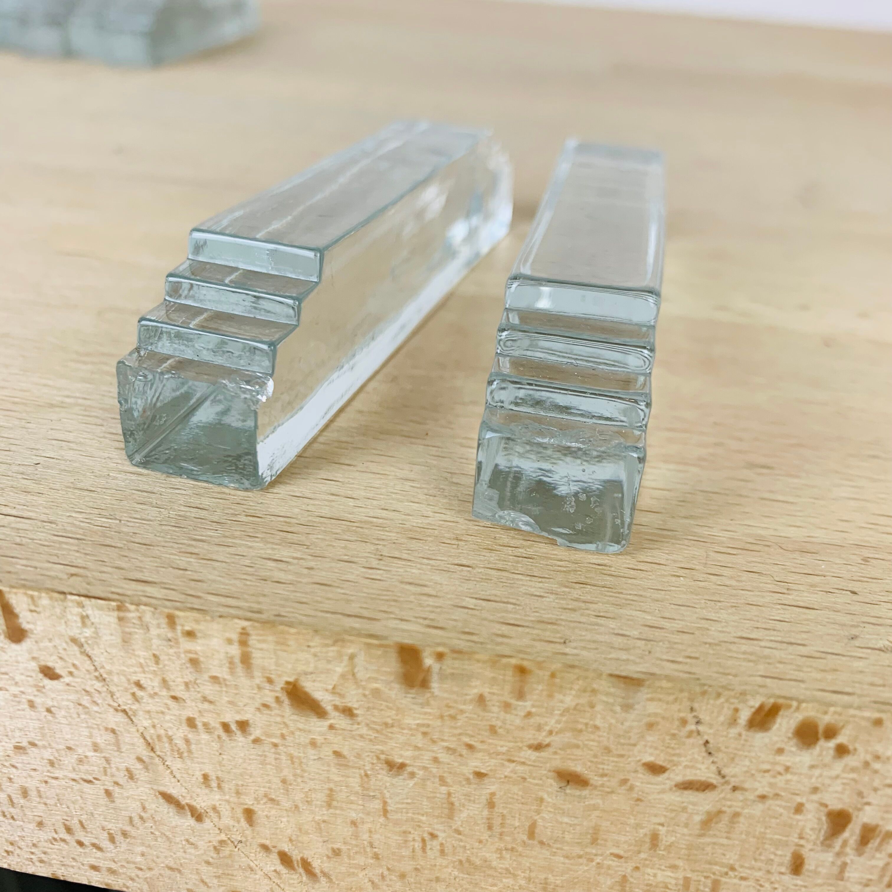 11 art deco glass knife holders and salt shaker