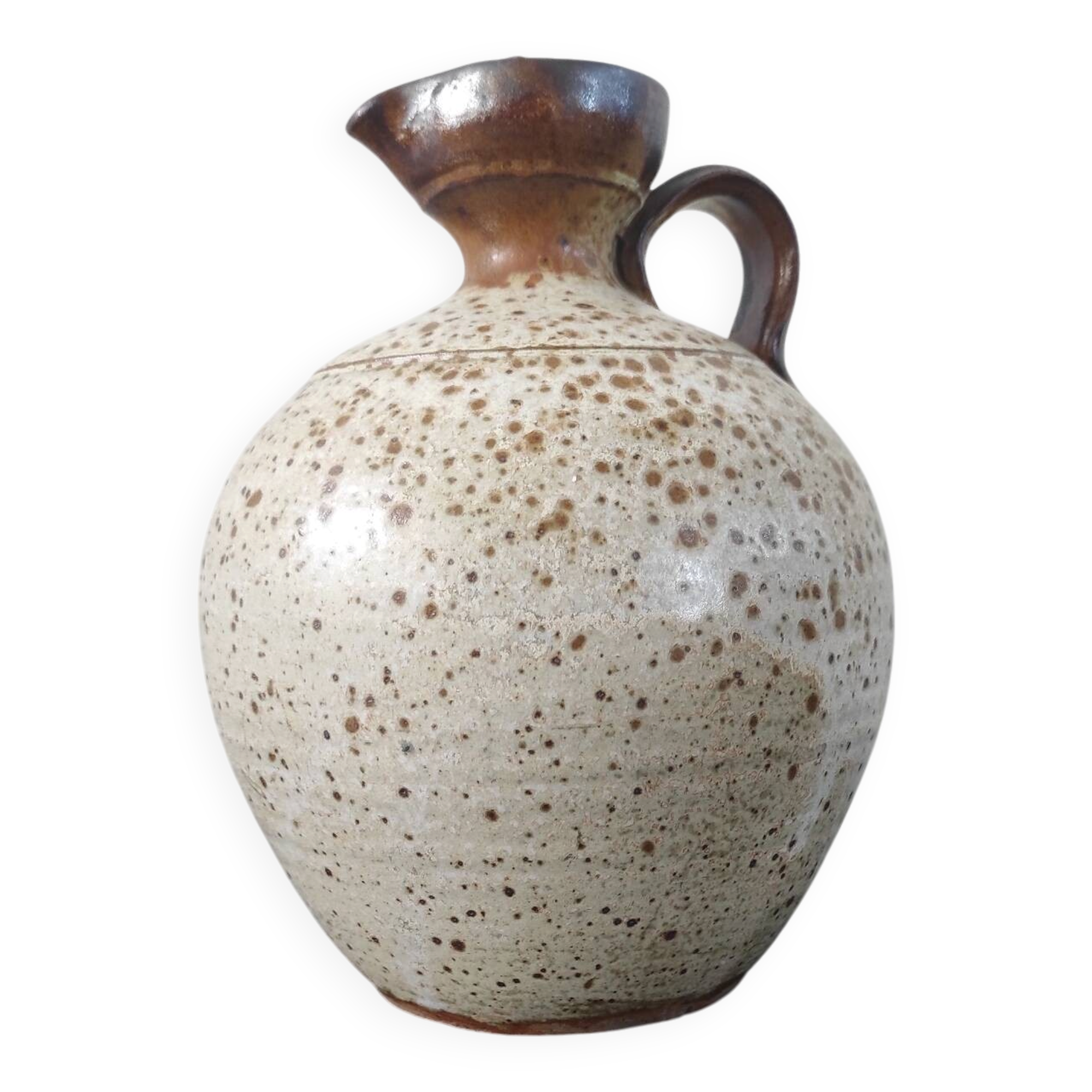 Pyrite stoneware pitcher attributed to Jean-Pierre Prud'homme