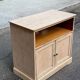 Louis Philippe two-door buffet, renovated TV unit in raw wood.