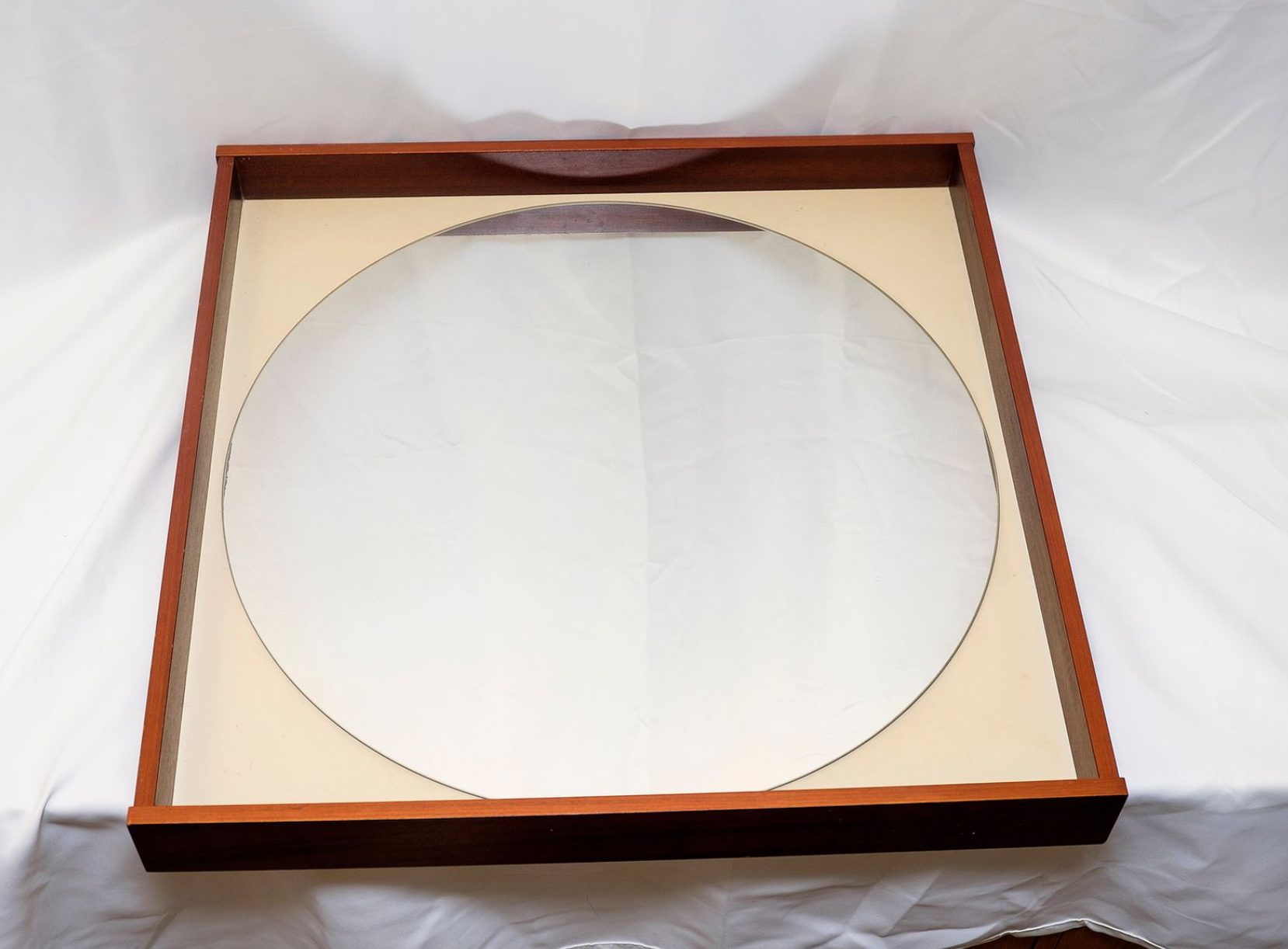 Vintage mahogany mirror 1970s 65x65cm