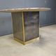 Vintage round granite and brass center table by Belgochrom , 1970s
