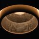 Ceiling lamp indus 2 large spots with a lampshade reflector aluminum