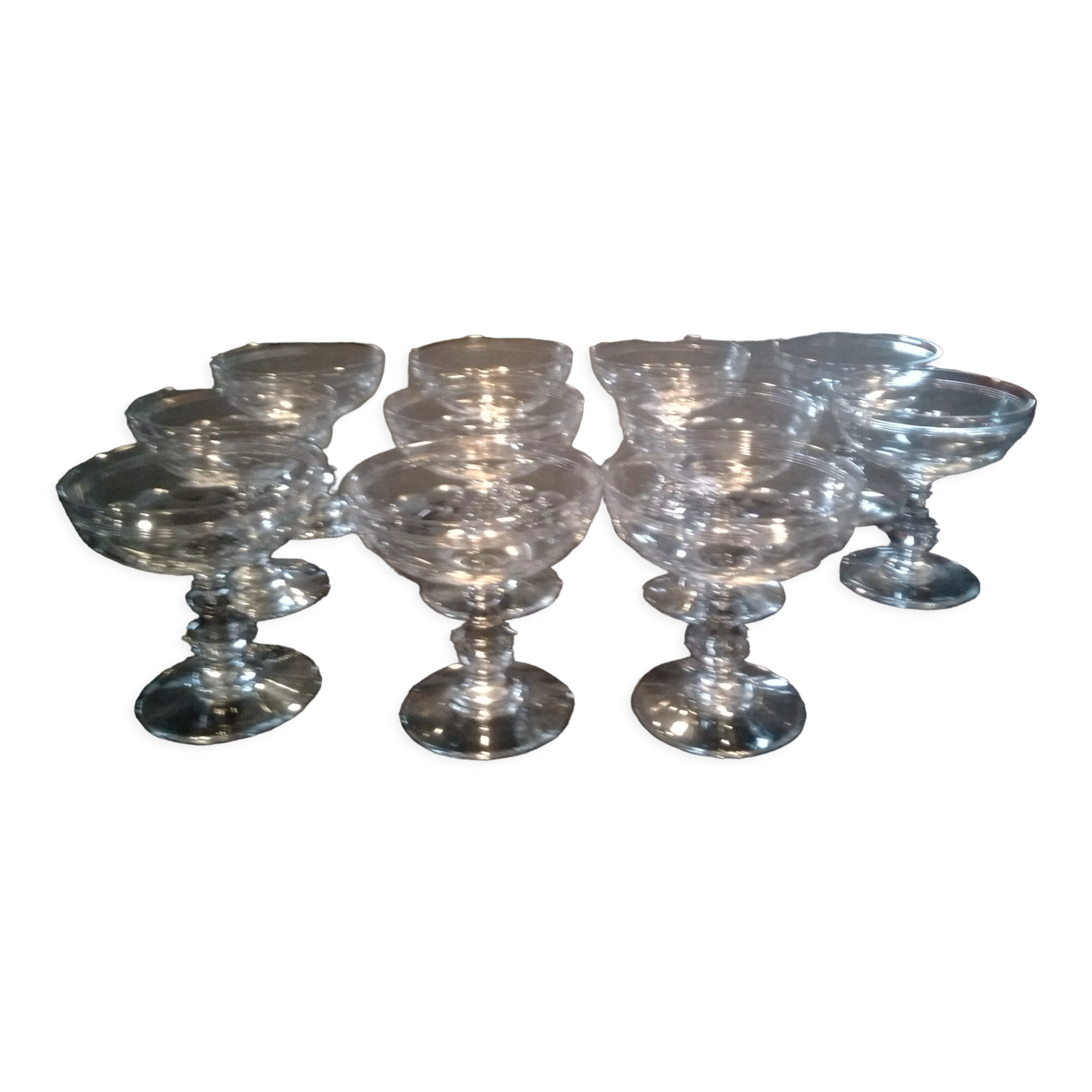 11 Baccarat champagne glasses
