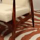 Scandinavian armchair and foot rest beige boucle design by H.lis