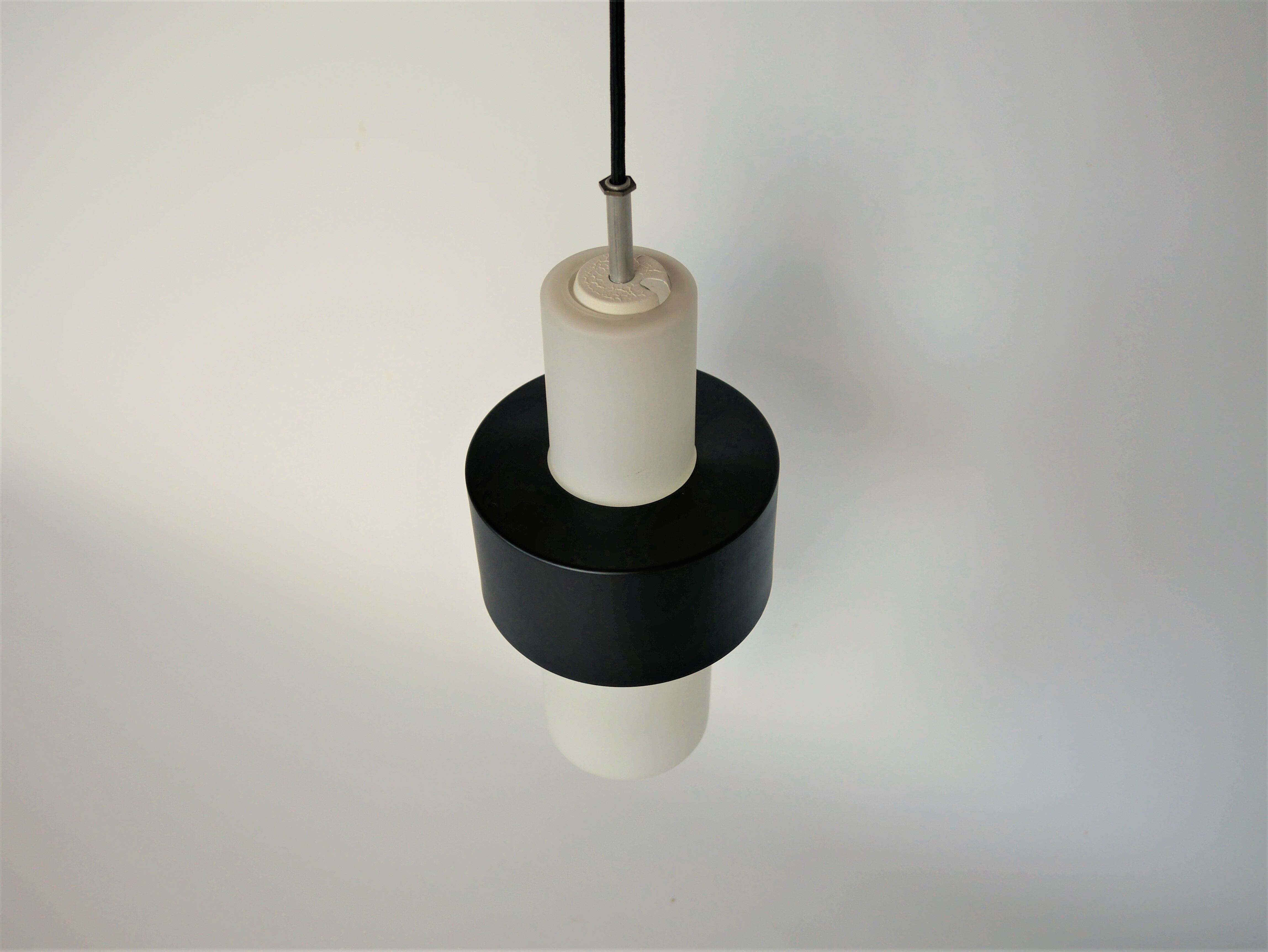 Scandinavian hanging opaline and black metal