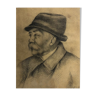 Drawing old lead mine A.M Portrait Man Moustache