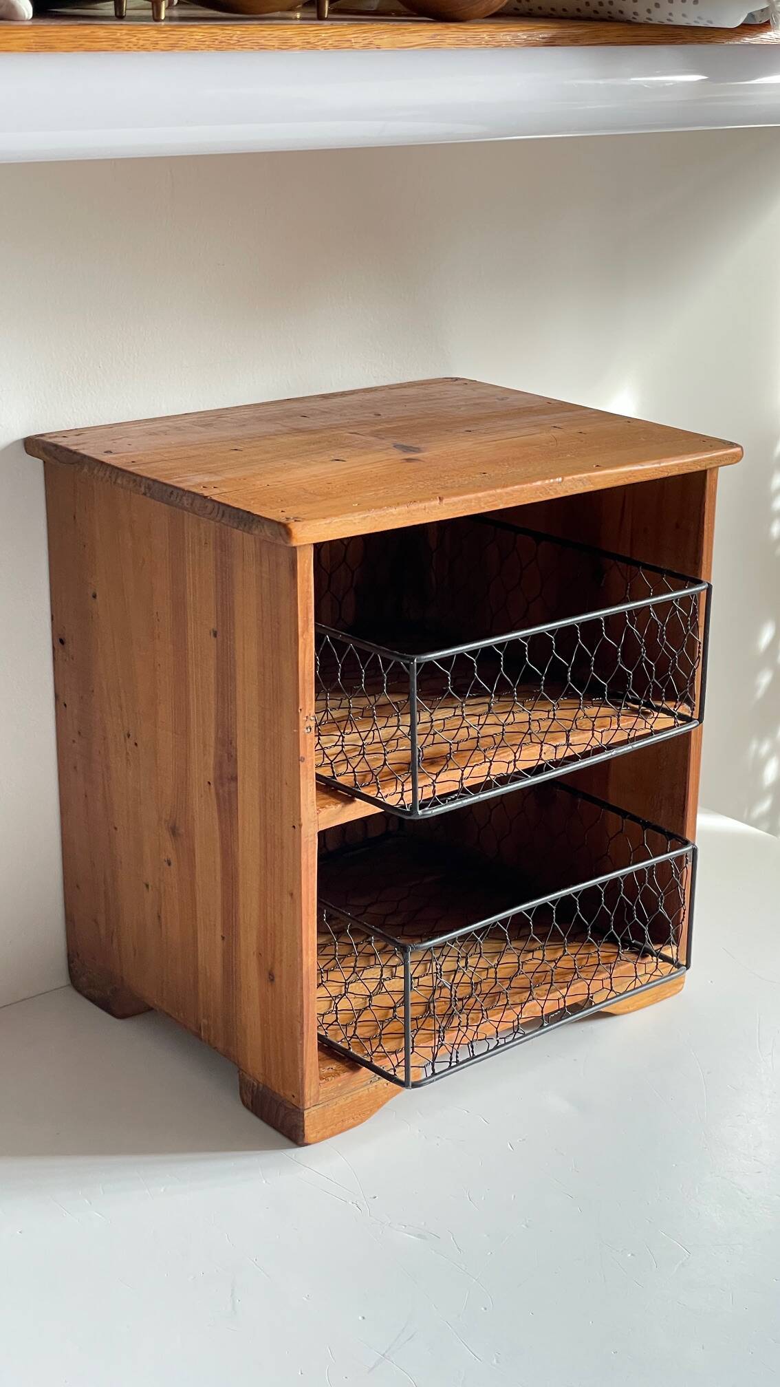 Wooden and metal drawer box from the 80s
