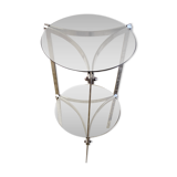 Side table metal chrome and smoked glass, 70s-80s