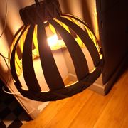 Scandinavian wooden slat suspension