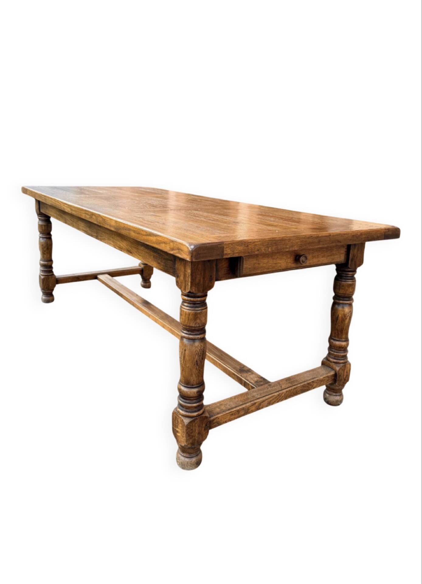Large farmhouse table made of solid wood