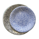 Two vintage speckled plates
