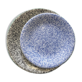 Two vintage speckled plates