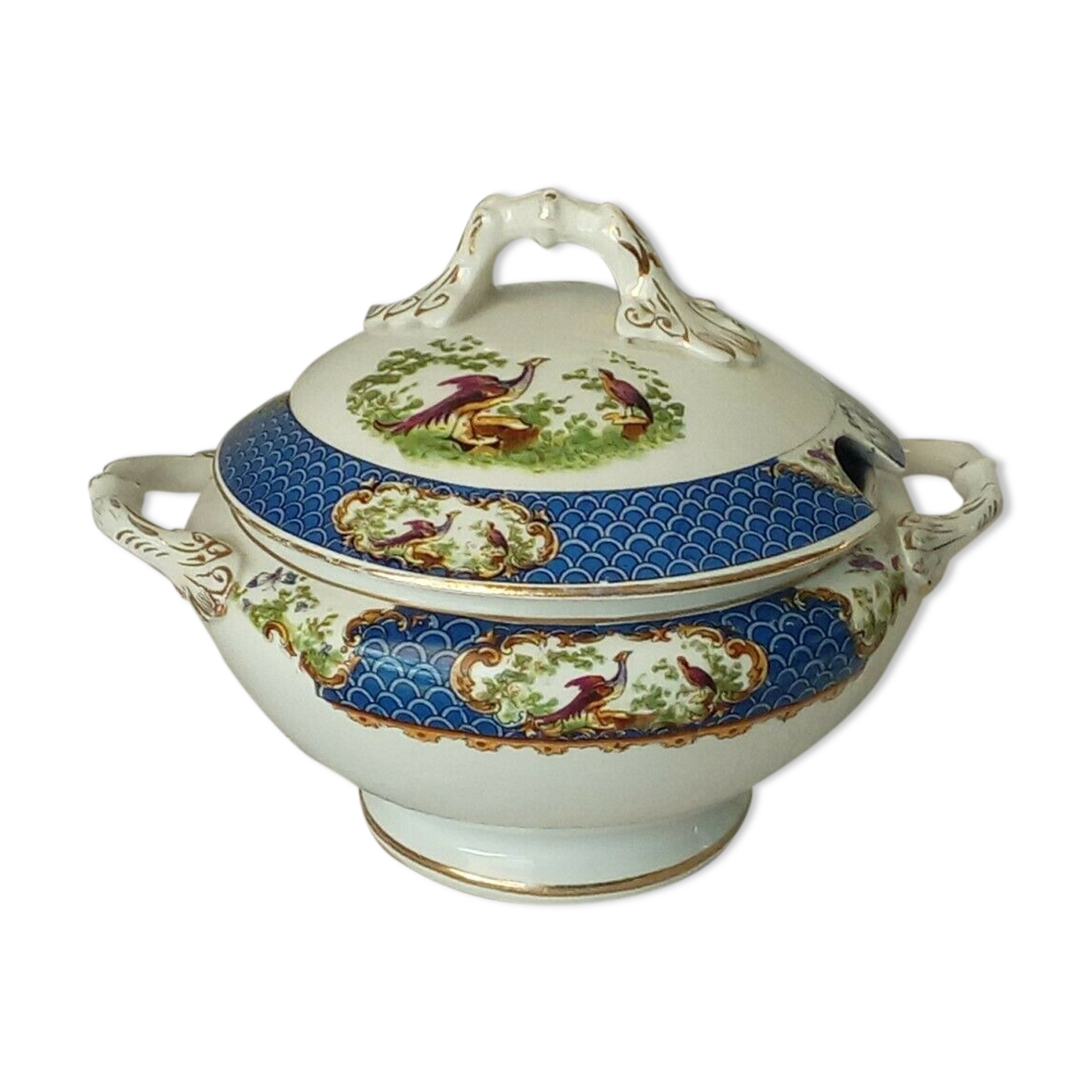 PORCELAIN SAUSAGE BY WILTON WARE DECOR A L'OISEAU