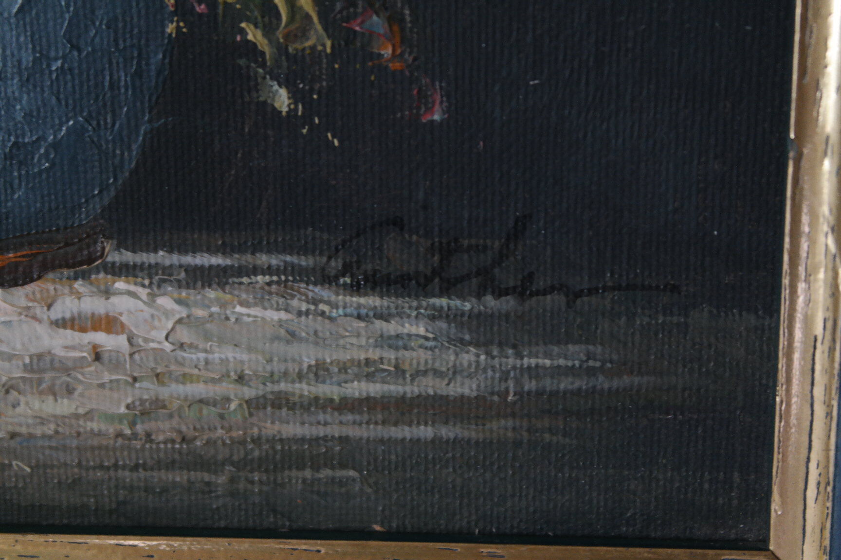 Painting bouquet of flowers oil on canvas