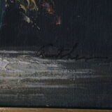 Painting bouquet of flowers oil on canvas