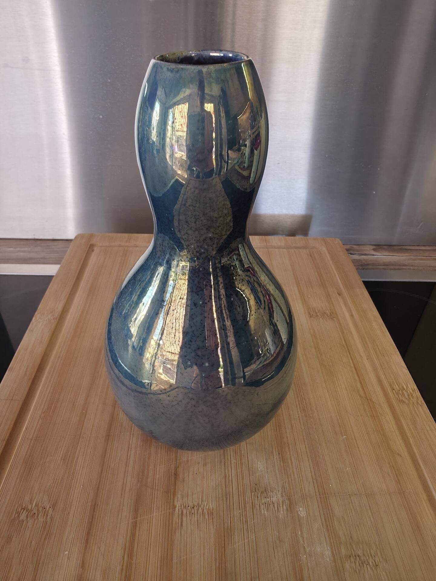 Flamed Stoneware Gourd Vase from Cytère – Rambervillers Vosges Art Deco –
