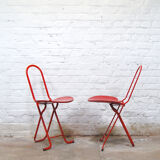Pair of folding chairs Thema model "Dafne" by Gastone Rinaldi 1970s