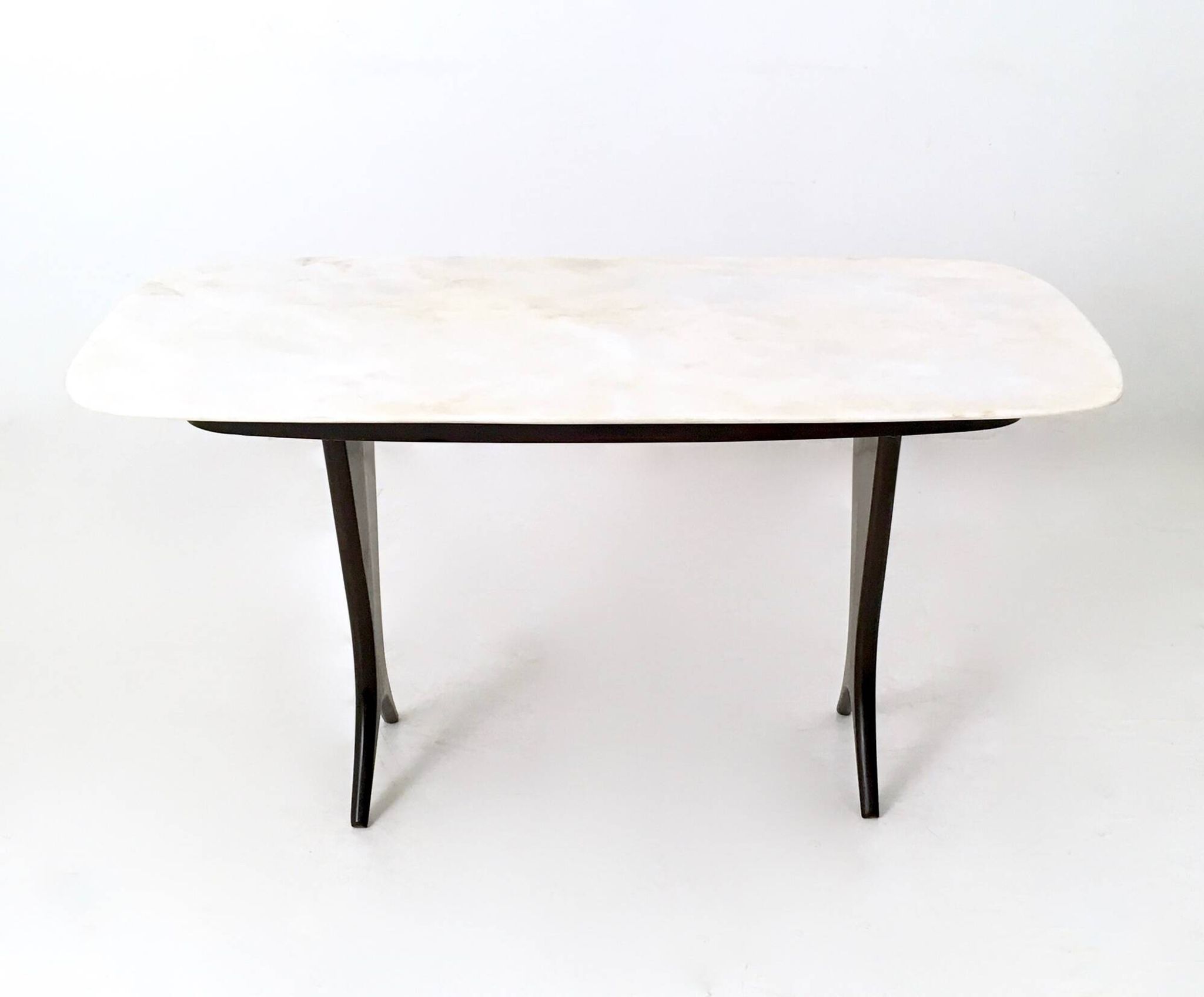 Table basse attribuée à Guglielmo Ulrich avec plateau en marbre de Carrare