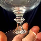 Set of 7 cognac glasses in sober and elegant crystal, beautiful resonance