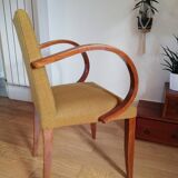 Bridge armchair with mustache back