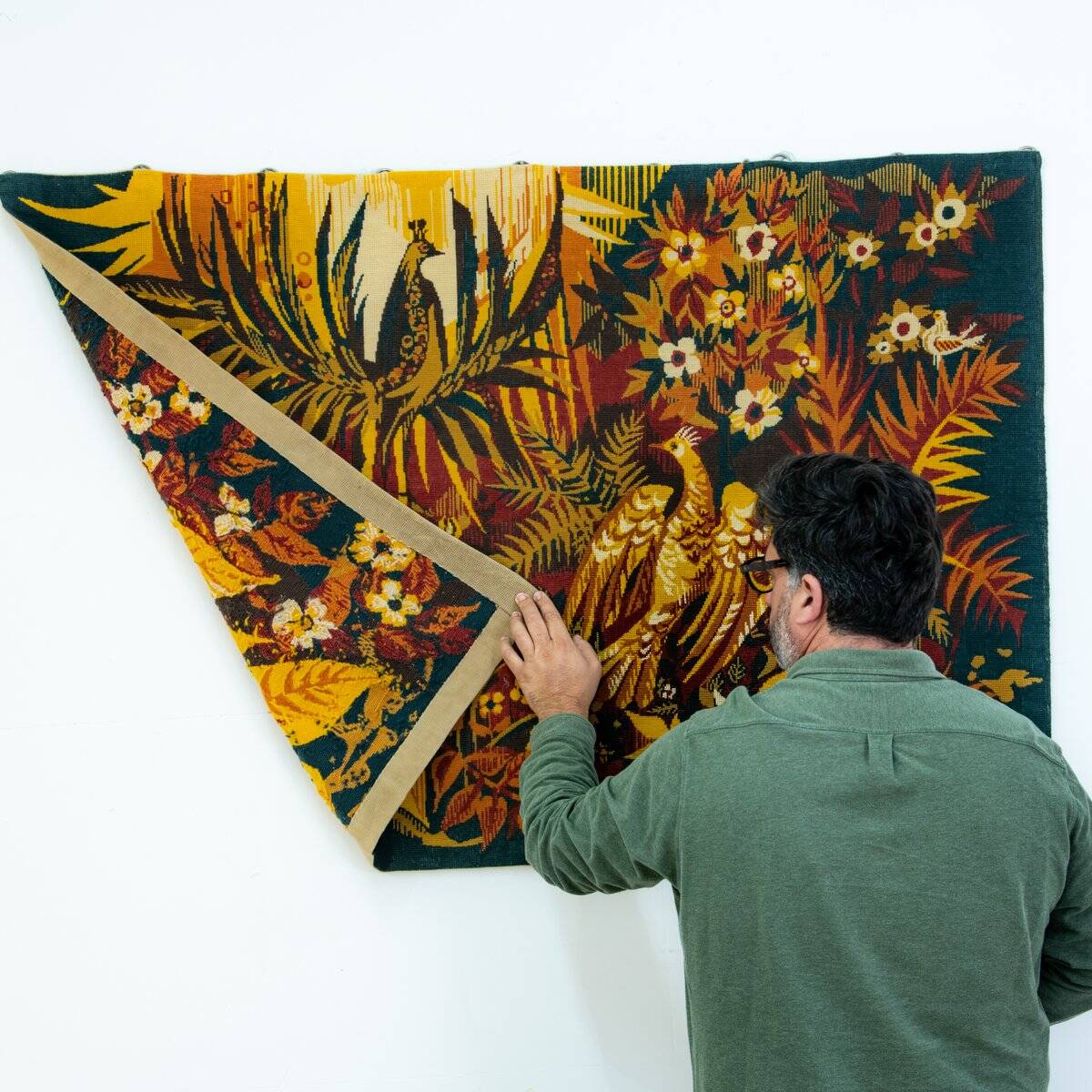 Wool tapestry by Hervé Lelong, 1970s