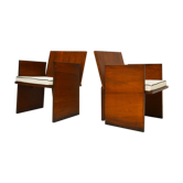 Pair of modernist mahogany chairs 1920/30