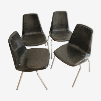 4 chaises design Alberto Roselli, production Rima Gastone Rinaldi Italie années 60
