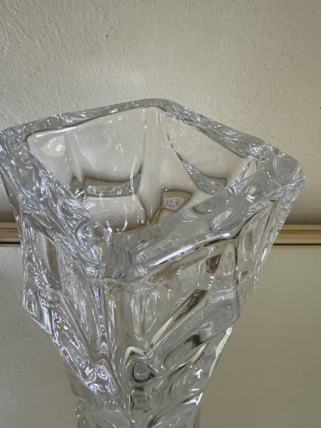 Solid Sèvres crystal vase from the 1950s