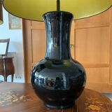 Pair of Vintage Black Ceramic Lamps from the 70s
