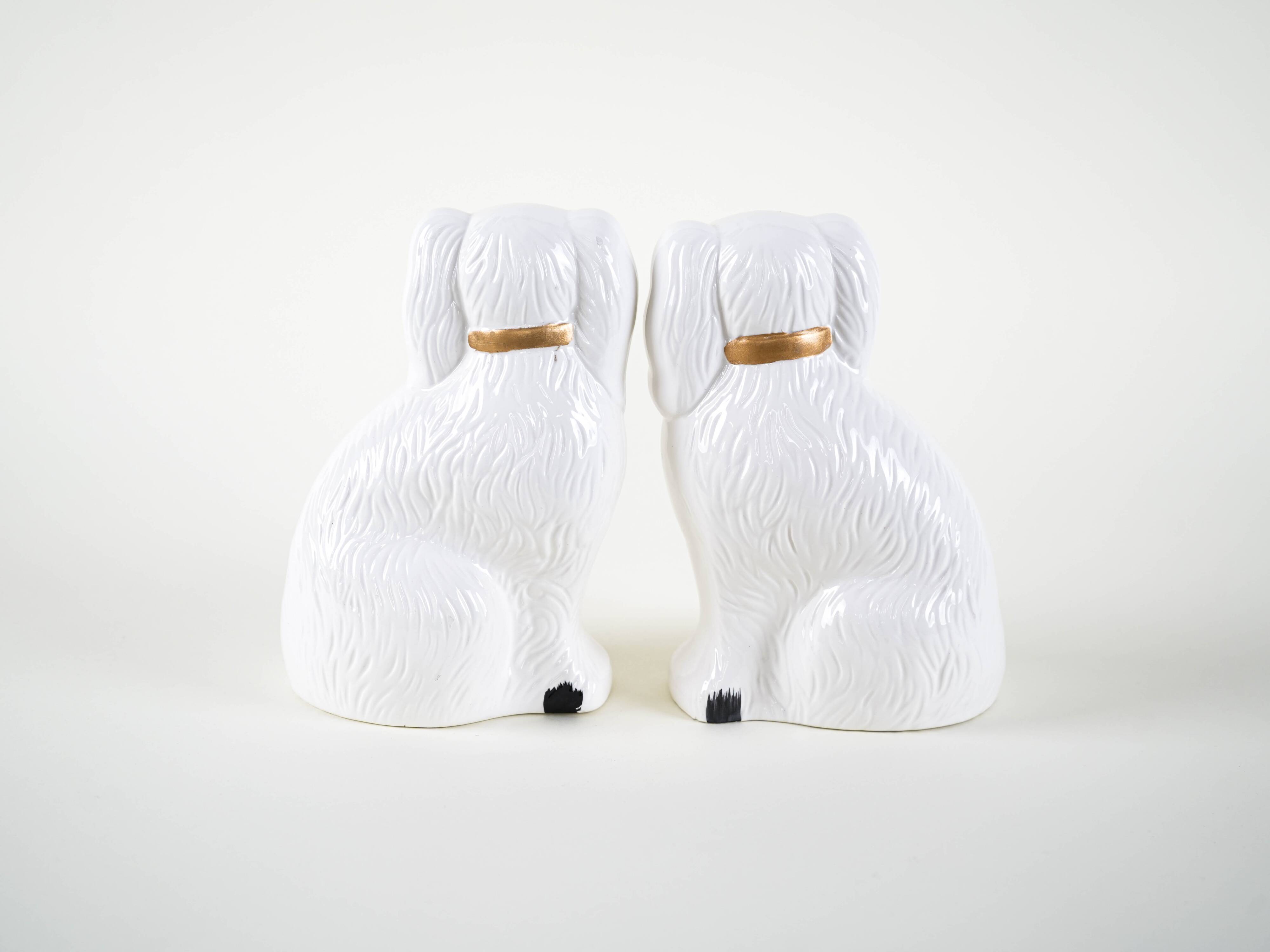 Ceramic dog figurines, English style, 1970s, made in England