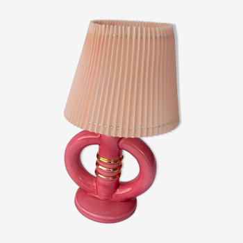 Lampe à poser rose années 50