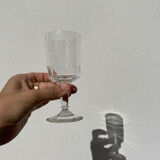 6 antique art deco crystal stemmed glasses - wine or water glasses