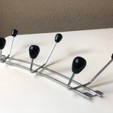 Patères vintage wall coat sores 60 modernist chrome den wood - blackened wood