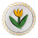 Kosta Boda Vintage Glass Plate: Yellow Tulip Design, Ulrica Hydman Vallien