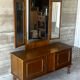 Coiffeuse vintage à miroir triptyque, années 1950