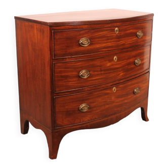 Small Bombé Chest of Drawers in Mahogany, Regency Period, Circa 1800