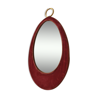 Mirror oval velvet 41 x 24 cm