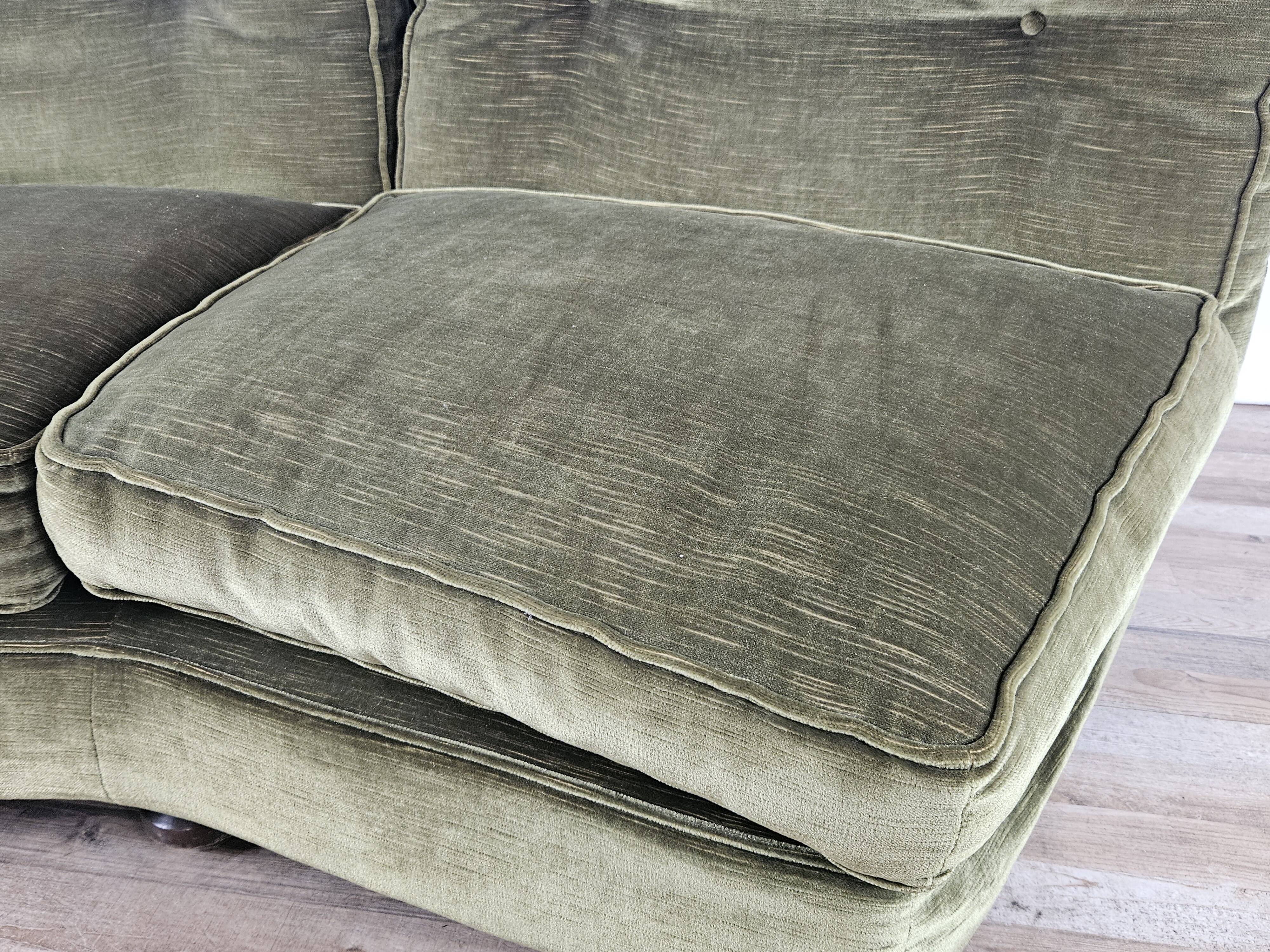 70s corner sofa in green fabric