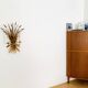 Large Gilded Italian Hollywood Regency Metal Wall Lamp by Hans Kögl